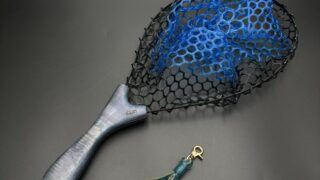 渓流用スプリングネット カーブ タイガーメープル ブルー染め