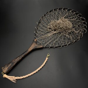 本流・湖用スプリングネット　ロング　黒柿孔雀杢